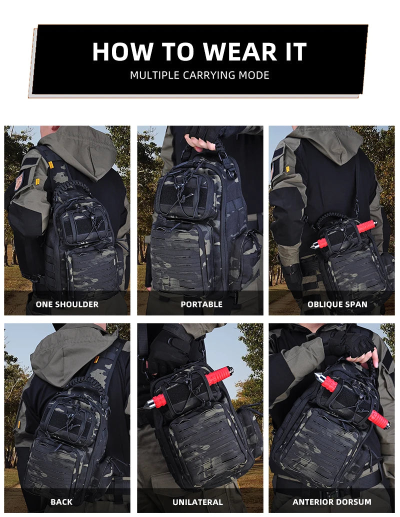 THE PEAK&PATH™ Nylon Fishing Bag Multifunctional Waterproof Durable Single Shoulder Bag Outdoor Camping Hiking Gear Fishing Tackle Bag