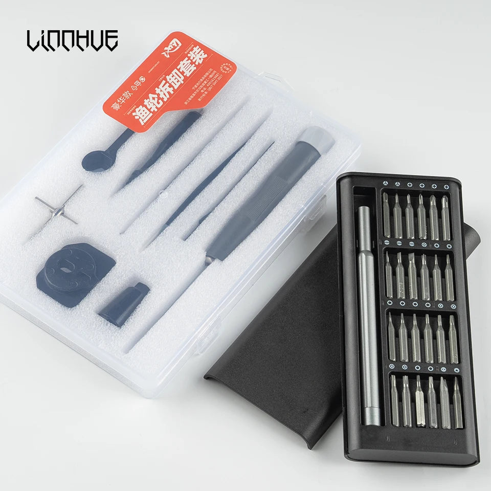 LINNHUE Fishing Tackle Diy Repair Spinning Baitcasting Reel Parts Disassembly Fishing Reel Unload Maintenance Tool Kit