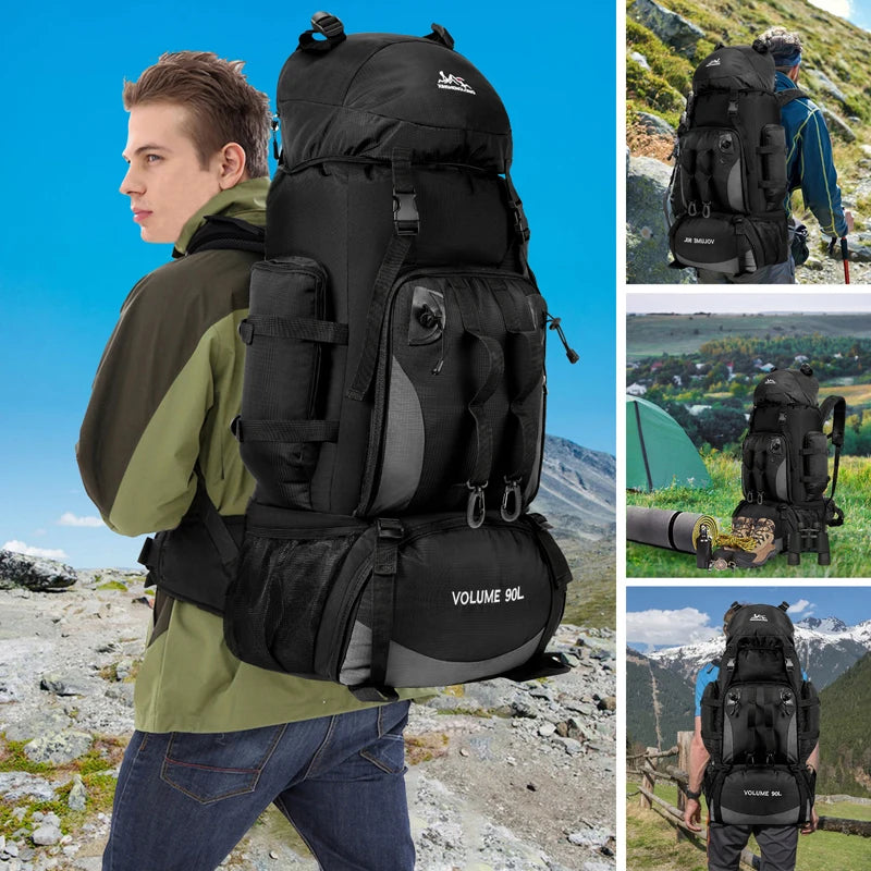 THE PEAK&PATH™90L Waterproof Hiking Camping Backpack Trekking Bag Rucksack Large Capacity Travel Outdoor Sports Bags Camping Equipment Men