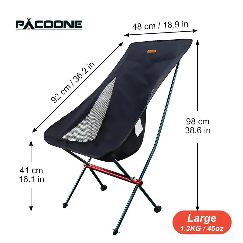 THE PEAK&PATH™PACOONE Camping Fishing Folding Chair Tourist Beach Chaise Longue Chair for Relaxing Foldable Leisure Travel Furniture Picnic
