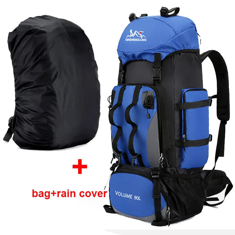 THE PEAK&PATH™90L Waterproof Hiking Camping Backpack Trekking Bag Rucksack Large Capacity Travel Outdoor Sports Bags Camping Equipment Men