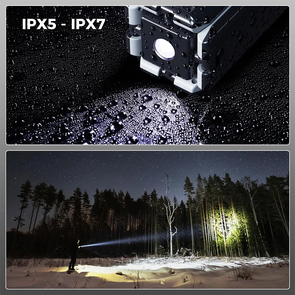 THE PEAK&PATH™14000mAh Rechargeable Outdoor Hiking Fishing Tent Lamp 6000 LM Super Bright Magnetic Rotatable Telescopic LED RV Camping Lantern