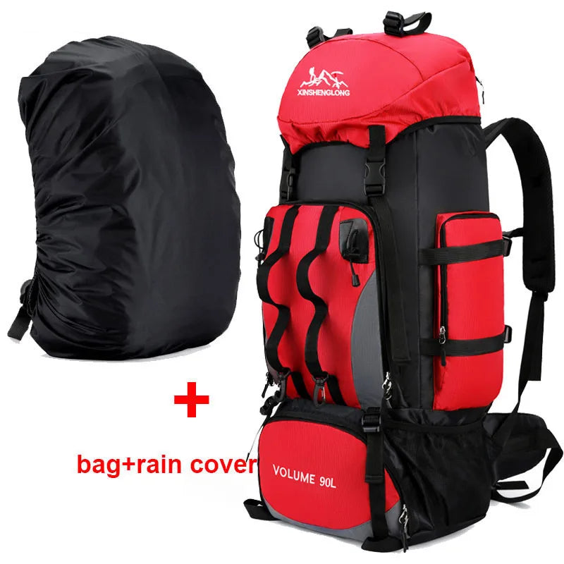 THE PEAK&PATH™90L Waterproof Hiking Camping Backpack Trekking Bag Rucksack Large Capacity Travel Outdoor Sports Bags Camping Equipment Men