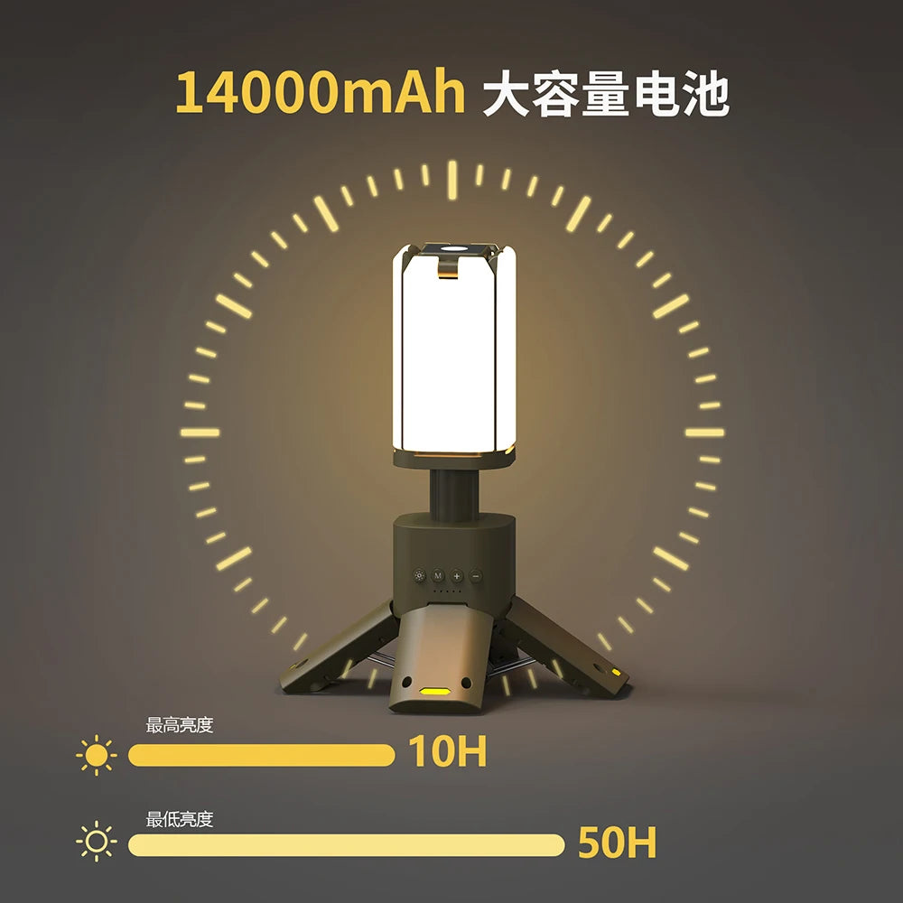 THE PEAK&PATH™14000mAh Rechargeable Outdoor Hiking Fishing Tent Lamp 6000 LM Super Bright Magnetic Rotatable Telescopic LED RV Camping Lantern