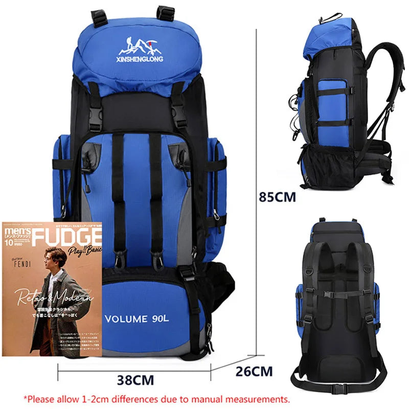THE PEAK&PATH™90L Waterproof Hiking Camping Backpack Trekking Bag Rucksack Large Capacity Travel Outdoor Sports Bags Camping Equipment Men