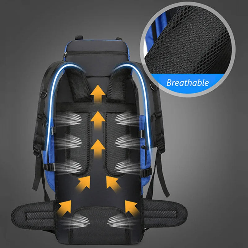 THE PEAK&PATH™90L Waterproof Hiking Camping Backpack Trekking Bag Rucksack Large Capacity Travel Outdoor Sports Bags Camping Equipment Men