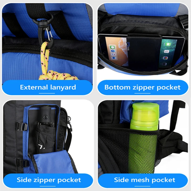 THE PEAK&PATH™90L Waterproof Hiking Camping Backpack Trekking Bag Rucksack Large Capacity Travel Outdoor Sports Bags Camping Equipment Men