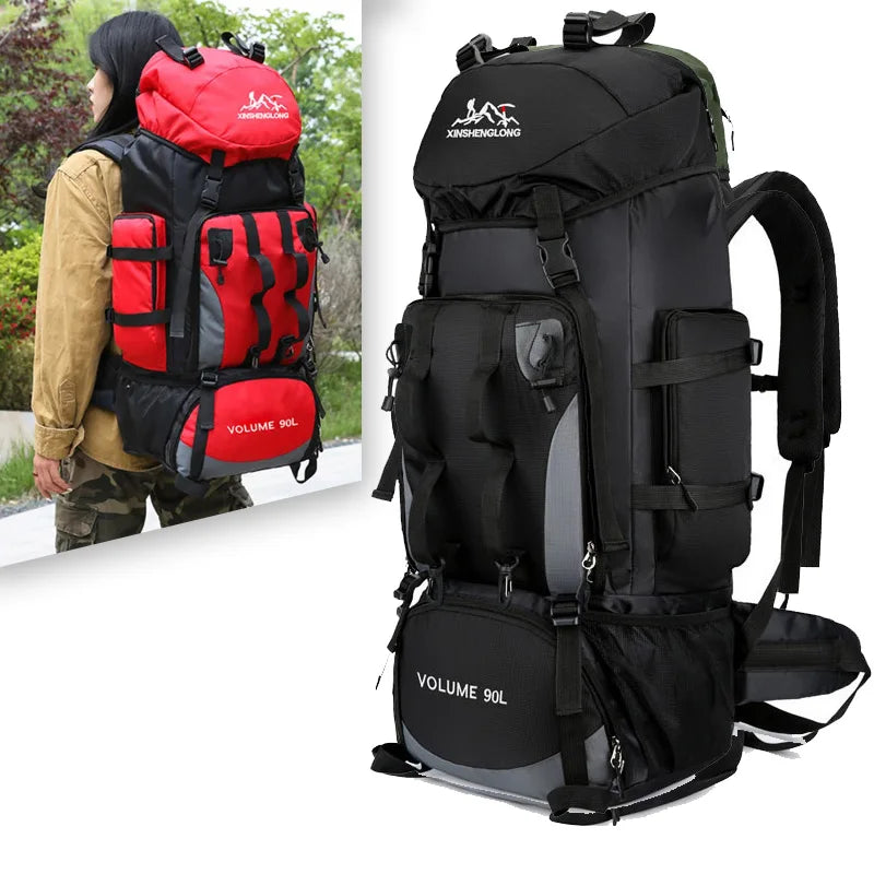 THE PEAK&PATH™90L Waterproof Hiking Camping Backpack Trekking Bag Rucksack Large Capacity Travel Outdoor Sports Bags Camping Equipment Men